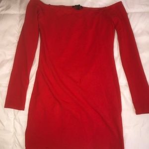 RED off the shoulder Dress